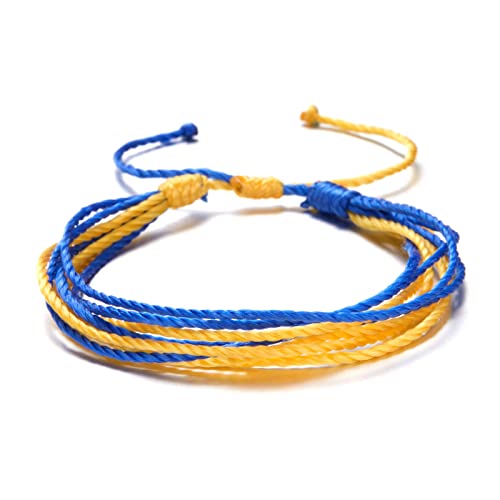 Gelbblaue Flagge Armbänder Für Frauen Männer Gelbe Blaue Flagge Armbänder Handgefertigt Geflochten von ANMITI