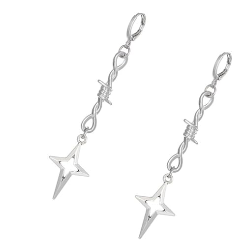 Gothic Styles Alloy Hook Ohrringe Vier Spitze Stars/Dornen Rivet Ohrschnallen Accessoires Für Punk Mode Enthusiasten Einzigartige Gothic Ohrstift von ANMITI