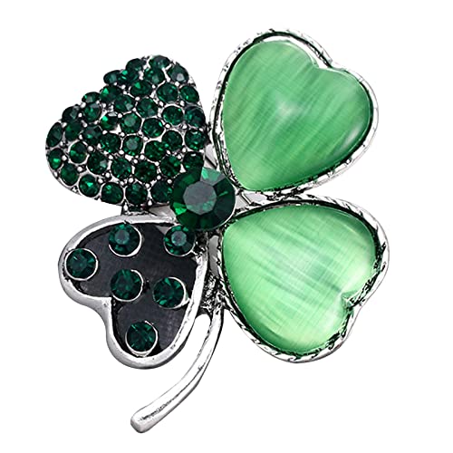 Grün Vier Blattklee Glücksbroschen Lampennadel Shamrock Abzeichen Rucksack Dekorationen Schmuck St. Patrick's Day Accessoire Vier Blatt Brosche von ANMITI