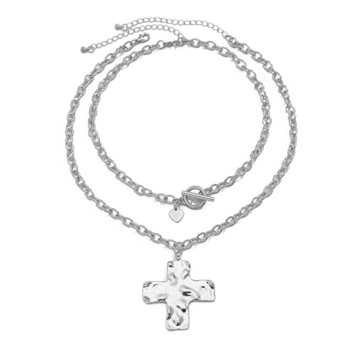 Hämmerte Kreuze Halskette Mit Kette Statement Crosses Anhänger Halskette Stilvolle Neckkette Für Frauen Mann Glauben Symbol Schmuck Schmuck von ANMITI