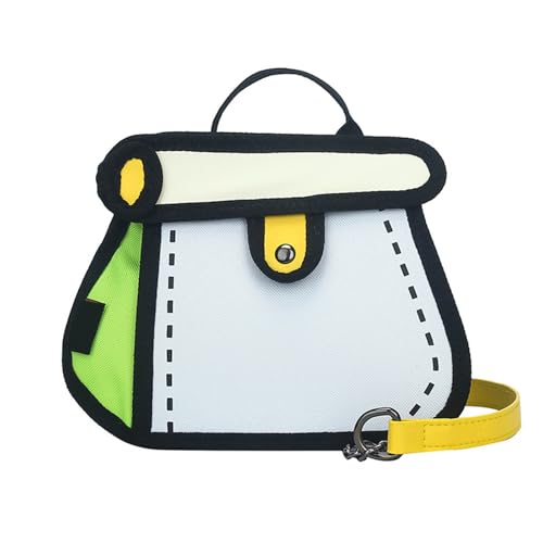 Kreative 2D Cartoon Crossbody Tasche Für Frauen Und Männer Mit Einzigartigen Leinwanddesigns Und Kettenband Stilvolle Umhängetasche Crossbody Handtasche von ANMITI