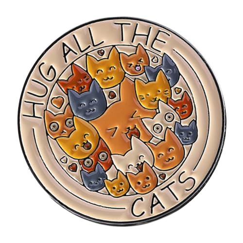 Kreative Katzen Muster Buchstaben Tropf Ölstifte Allergie Resistente Legierungslegierbrosche Schmuck Geschenk Für Teenager Erwachsene Attraktive Katzen Brief Schmuck von ANMITI