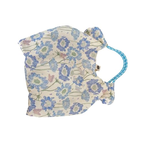 Leinwand Mit Großer Kapazität Tasche Wiederverwendbares Lebensmittelstoff Süße Blumen Umhängetaschen Innerer Taschenreisen Einkaufsblumenschulter Inneren Taschen von ANMITI