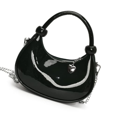 Mode 2025 Hochglänzende Obere Griffbeutel Abnehmbarer Kettengurt PU Crossbody Taschen Freier Arbeit Schulter Handtasche Für Frauen Geldbeutel Schulter von ANMITI