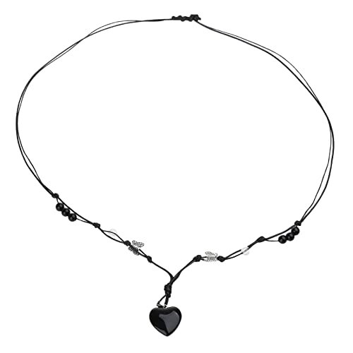 Mode Liebe Herz Naturstein Anhänger Halskette Frauen Mädchen Verstellbarer Pullover Kette Ästhetischer Schmuck Schlüsselblatt Sweater Halskette Für Frauen von ANMITI