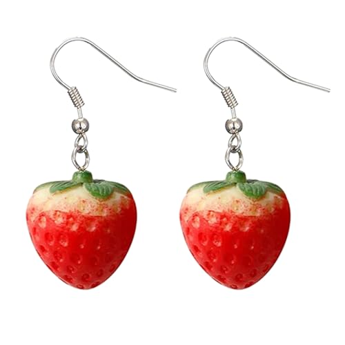 Modefrucht Inspirierte Ohrringe Rot Süße Erdbeer Eleganter Stil Früchte Ohren Fallen Für Alle Altersgruppen Hangle von ANMITI