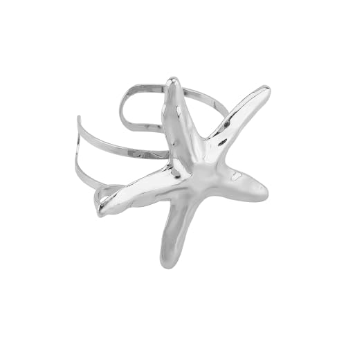 Moderne Marine Inspirierte Verstellbare Manschette Kombinieren Seesterne Charme Und Muschelmuster Vielseitiger Tag Zu Nacht Schmuck Trendy Marine Life Design Armband von ANMITI