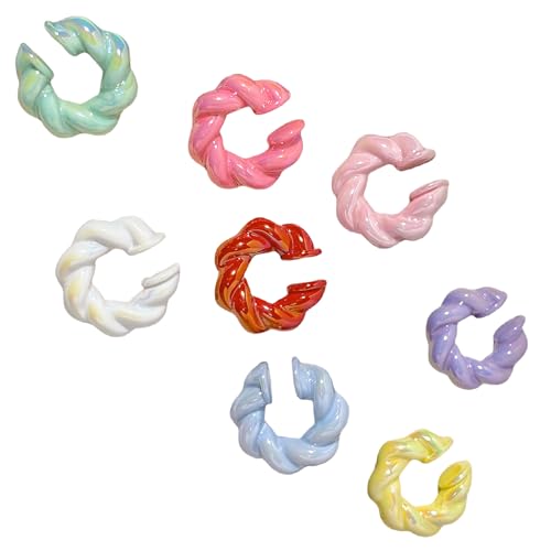 Nicht Durchdringende Ohrringe Moderne Ohrclip Stylish Ohrmanschette Harz Textur Schmuck Geeignet Für Modische Jugendliche Frauen Fadenblütenklamme von ANMITI