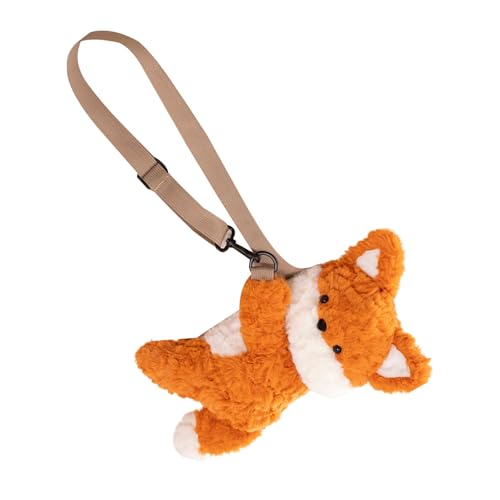 Plüschfüchse Umhängetasche Schöne Animal Crossbody Coin Geldbeutel Cartoon Rucksack Weiche Boten Für Reisefüchse Schulter Plüsch Rucksack Cartoon Messenger von ANMITI