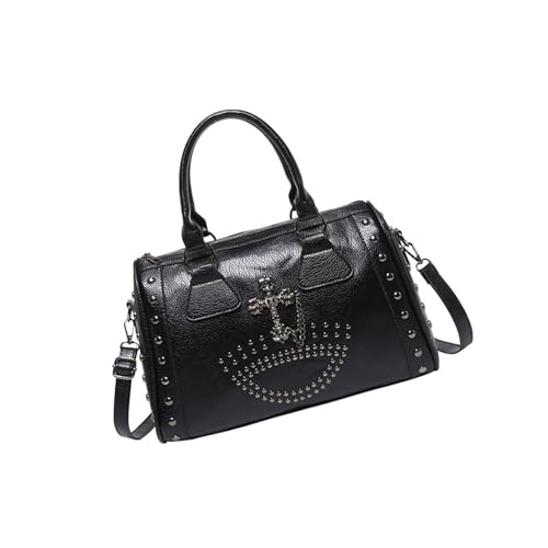 Punk Styles Schädel Handtasche Große Kapazitätsnolltasche Mit Verstellbarem Riemen Großkapazitätsumbeltasche Für Frauen Multifunktion Handtasche von ANMITI