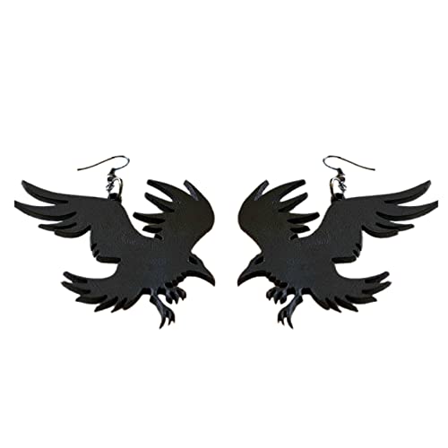 Schwarze Krähe Dangle Ohrringe Hypoallergen Gothic Crow Einfache Ohrschmuck Drop Ohrring Acrylmaterial Schwarzer Vogelschmuck von ANMITI