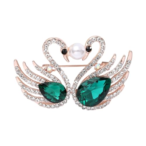 Sparkling Strassestones Vogelbroschen Vintage Legierungstiernadel Bankettpartyzubehör Geeignet Für Frauen Männer Präsentieren Elegante Schwan Pin von ANMITI
