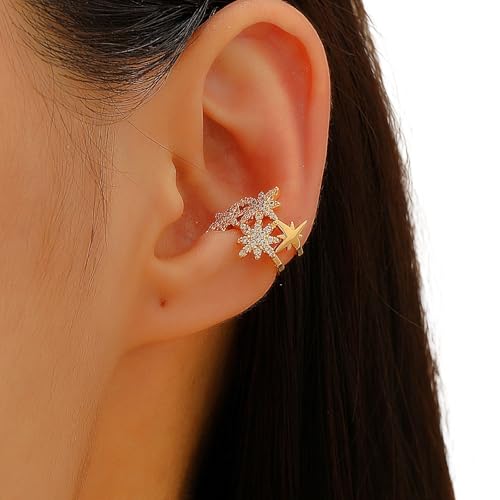 Stilvolle Ohrmanschette Bequeme Ohrring Clip Schmucklegierung Textur Ohrzubehör Für Alltägliche Kleidung Sternform Clip Ohrringe Geeignet von ANMITI