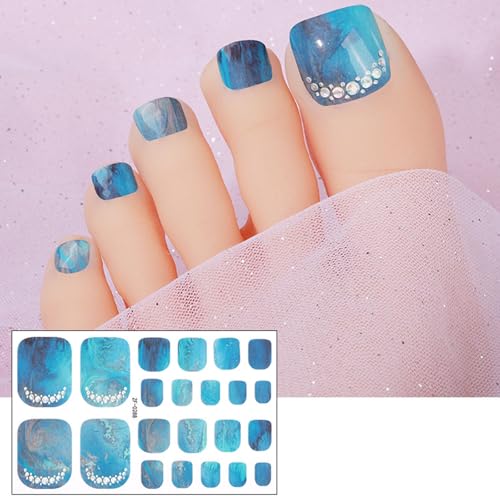 Strasssteine Zehennagel Aufkleber Zehennagel Polnische Streifen Kunstaufkleber Wasserdichtes Wickeln Fuß von ANMITI