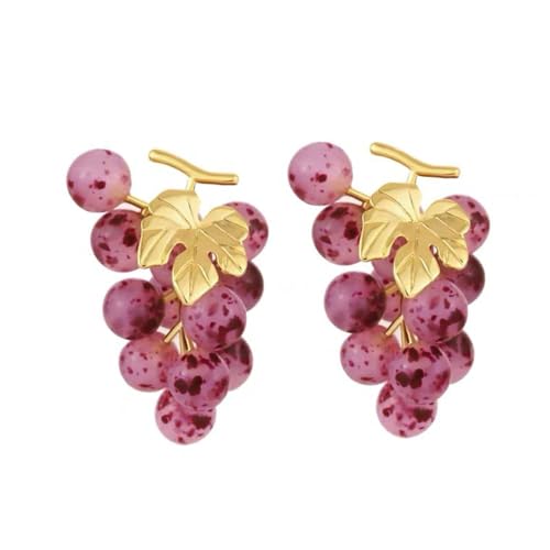 Traubenohrringe Früchte Form Dangle Drop Ohrringe Handgefertigtes Ohrhänger Y2K Accessoires Für Frauen Mädchen Statement Ohrenstücher von ANMITI