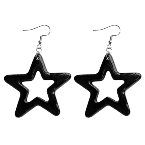 Y2K Stil Dangle Ohrringe Einfache Hohle Acrylstar Anhänger Drop Statement Schmuck Mode Small Hoop Drop Jewelry Accessoires Party von ANMITI