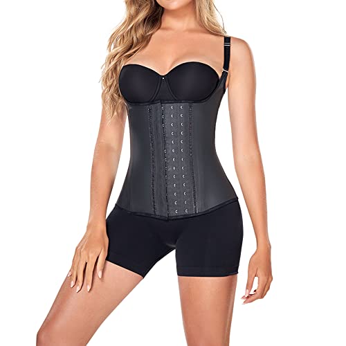 Ann Chery Korsett Taillentrainer für Frauen Gewichtsverlust - Kolumbianische Taille Cincher mit Riemen - 3 Haken Semi Weste Body Shaper, Schwarz, Small von ANN CHERY