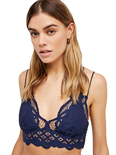 ANNA-KACI Damen Bauchfrei Boho Spitze Verstellbar Träger Elastisch Bustier Shirt Crop Top von ANNA-KACI