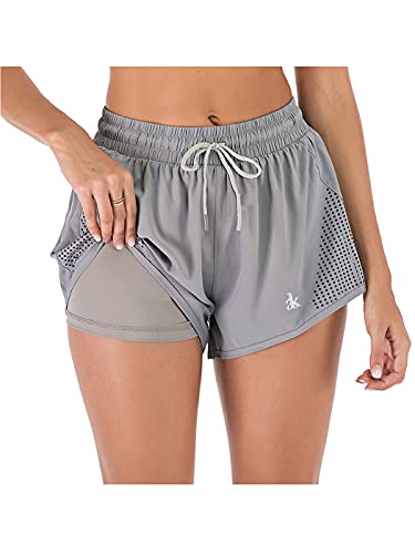 ANNA-KACI Damen Kurze Sport Hose Running Gym Workout Shorts 2 in 1 Mit Taschen von ANNA-KACI