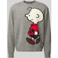 ANNARR Strickpullover aus Leinen mit Label-Stitching Modell 'ROLF' in Anthrazit Melange, Größe L von ANNARR