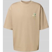 ANNARR T-Shirt mit Motiv-Stitching Modell 'OKHOLM' in Sand, Größe XXL von ANNARR