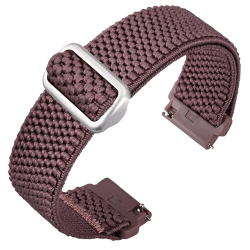 ANNEFIT Elastische Nylon Uhrenarmbänder 17mm，Schnellverschluss Armband Verstellbare für Herren Damen (Rauch Violett) von ANNEFIT