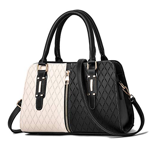 Top Handle Satchel Handtasche für Frauen Große Leder Crossbody Tasche Mode Schultertasche Geldbörse Tragetasche Arbeitstasche, Schwarz , Large von ANNI RIEL