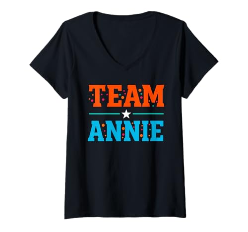 Damen Team ANNIE T-Shirt-Namensstütze ANNIE T-Shirt mit V-Ausschnitt von ANNIE Designs By ShirtZilla