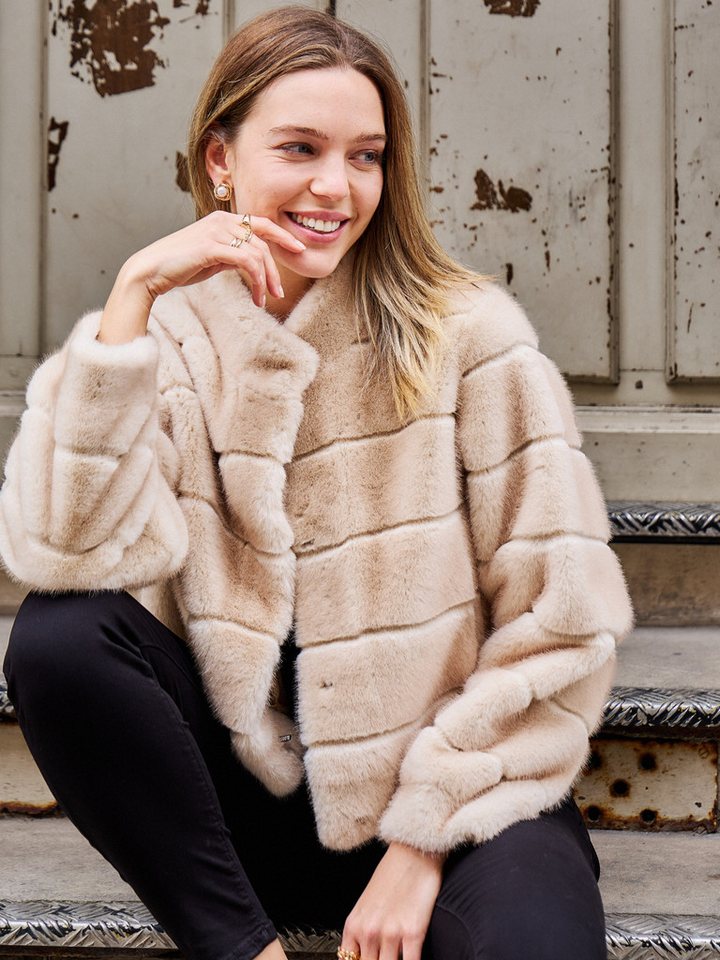 ANNIS Fashion & Accessoires Fellimitatjacke "COZY CHIC" (1-St) NEU, weiche Textur von ANNIS Fashion & Accessoires