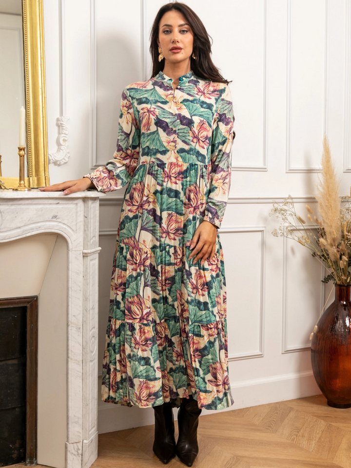 ANNIS Fashion & Accessoires Maxikleid "FADED EDEN" (1-tlg) NEU, Viskose, verwaschener Look von ANNIS Fashion & Accessoires