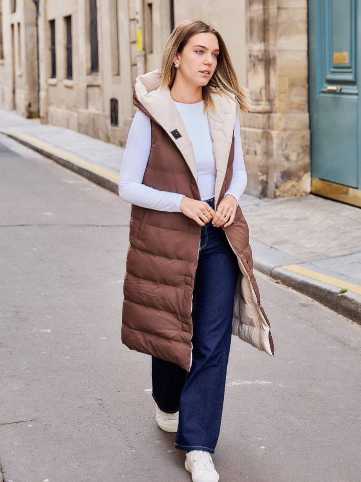 ANNIS Fashion & Accessoires Steppweste "FLIPSIDE" (1-tlg) NEU, wendbar, gerader Schnitt von ANNIS Fashion & Accessoires