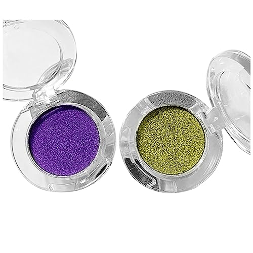 ANNJUC 2 StüCk Optischer Lidschatten, Hochpigmentierte Polychrome Metallische Lidschatten-Palette, Augenglitzer, Make-Up-Kosmetik von ANNJUC