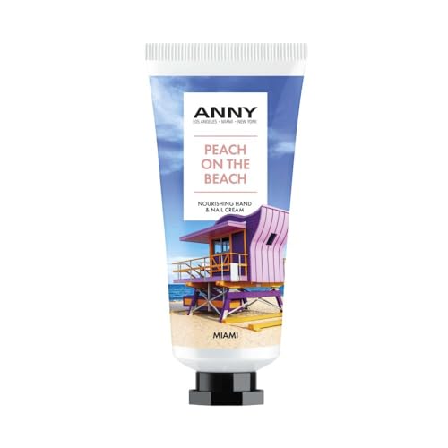 ANNY Nourishing Hand & Nail Cream Peach on the beach - Hochwertige Shea Butter Handcreme & Nagelpflege mit Panthenol & Keratin, Pfirsichduft, ideal für trockene & beanspruchte Hände - 75 ml von ANNY