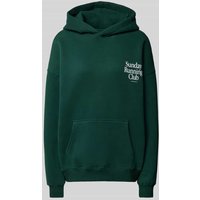 ANOTHER COTTON LAB Oversized Hoodie mit Statement-Print Modell 'Sunday Running Club' in Dunkelgruen, Größe M von ANOTHER COTTON LAB