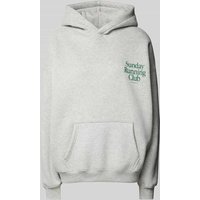 ANOTHER COTTON LAB Oversized Hoodie mit Statement-Print Modell 'Sunday Running Club' in Hellgrau, Größe M von ANOTHER COTTON LAB