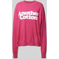 ANOTHER COTTON LAB Oversized Strickpullover mit Label-Detail in Pink, Größe M von ANOTHER COTTON LAB