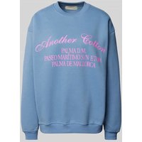 ANOTHER COTTON LAB Oversized Sweatshirt mit Label-Print Modell 'Palma' in Hellblau, Größe XS ANOTHER COTTON LAB Oversized Sweatshirt mit Label-Print Modell 'Palma' in Hellblau, Größe XS von ANOTHER COTTON LAB