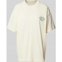 ANOTHER COTTON LAB Oversized T-Shirt mit Label-Print Modell 'Dinner With Friends' in Ecru, Größe L von ANOTHER COTTON LAB
