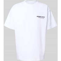 ANOTHER COTTON LAB Oversized T-Shirt mit Label-Print Modell 'Getaway' in Weiss, Größe XXL von ANOTHER COTTON LAB
