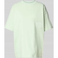 ANOTHER COTTON LAB Oversized T-Shirt mit Label-Print Modell 'Matcha' in Schilf, Größe L von ANOTHER COTTON LAB