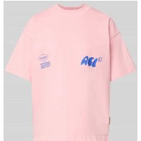ANOTHER COTTON LAB Oversized T-Shirt mit Label-Print Modell 'Oyster and Champange' in Rosa, Größe M von ANOTHER COTTON LAB