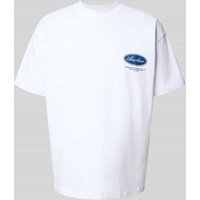 ANOTHER COTTON LAB Oversized T-Shirt mit Label-Print Modell 'Summer in Paradise' in Weiss, Größe XXL von ANOTHER COTTON LAB