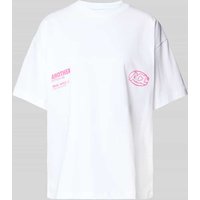 ANOTHER COTTON LAB Oversized T-Shirt mit Label-Print Modell 'Summer' in Weiss, Größe M von ANOTHER COTTON LAB