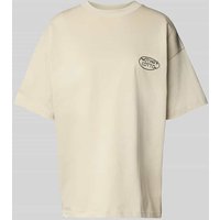 ANOTHER COTTON LAB Oversized T-Shirt mit Label-Print in Ecru, Größe L von ANOTHER COTTON LAB