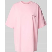 ANOTHER COTTON LAB Oversized T-Shirt mit Label-Print in Rosa, Größe L von ANOTHER COTTON LAB