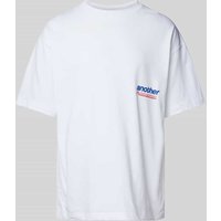 ANOTHER COTTON LAB Oversized T-Shirt mit Label-Print in Weiss, Größe XXL von ANOTHER COTTON LAB
