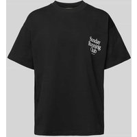 ANOTHER COTTON LAB Oversized T-Shirt mit Statement-Print Modell Sunday Running Club' in Black, Größe XXL von ANOTHER COTTON LAB