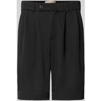 ANOTHER COTTON LAB Regular Fit Shorts mit Bundfalten in Black, Größe 32 von ANOTHER COTTON LAB