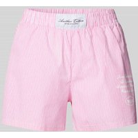 ANOTHER COTTON LAB Relaxed Fit Pyjama-Shorts mit Statement- und Label-Print in Pink, Größe M von ANOTHER COTTON LAB