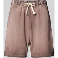 ANOTHER COTTON LAB Relaxed Fit Shorts mit Label-Print in Mittelbraun, Größe XXL ANOTHER COTTON LAB Relaxed Fit Shorts mit Label-Print in Mittelbraun, Größe XXL von ANOTHER COTTON LAB